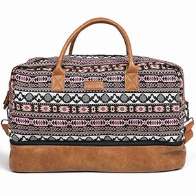 Oflamn Weekender Bag for Women Carry-On Luggage Bohemianstyle Duffle Bag Overnight Bags 3-4 Day' Travel Bags with Separated Shoes Compartment
