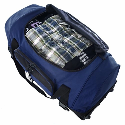 Olympia 30" Drop Bottom Rolling Duffel, Navy