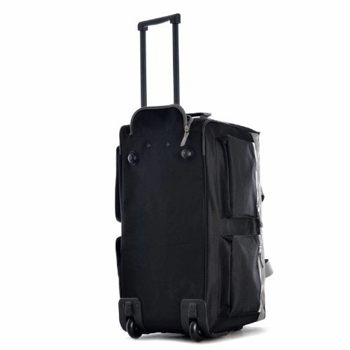Olympia Luggage 22" 8 Pocket Rolling Duffel Bag, Black, One Size