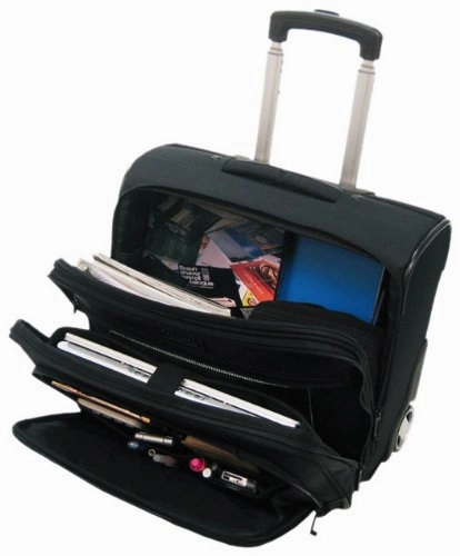 Olympia Luggage Deluxe Rolling Overnighter,Black,One Size