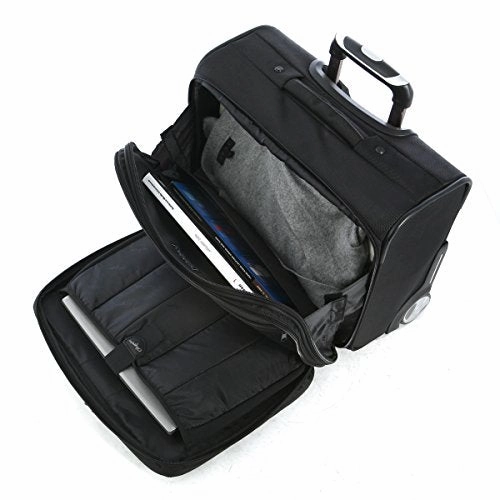 Olympia Luggage Deluxe Rolling Overnighter,Black,One Size