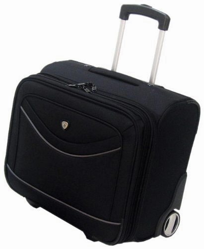 Olympia Luggage Deluxe Rolling Overnighter,Black,One Size
