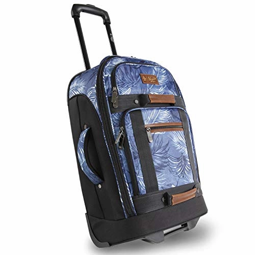 ORIGINAL PENGUIN Luggage 21" Rolling Duffel Bag, Blue Palm Tree, One Size