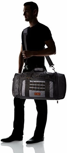 ORIGINAL PENGUIN Weekender Duffel Luggage Bag for Men, Black/Grey Crosshatch, One Size