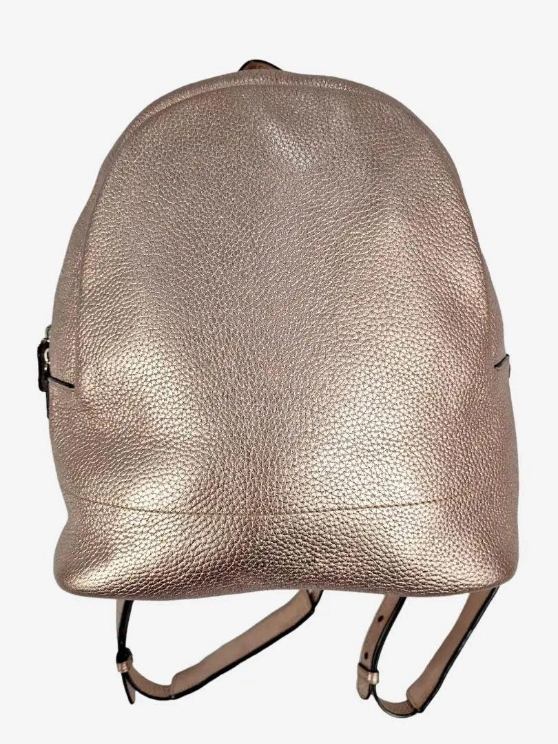 Oroton Pebble Leather Rose Gold Backpack