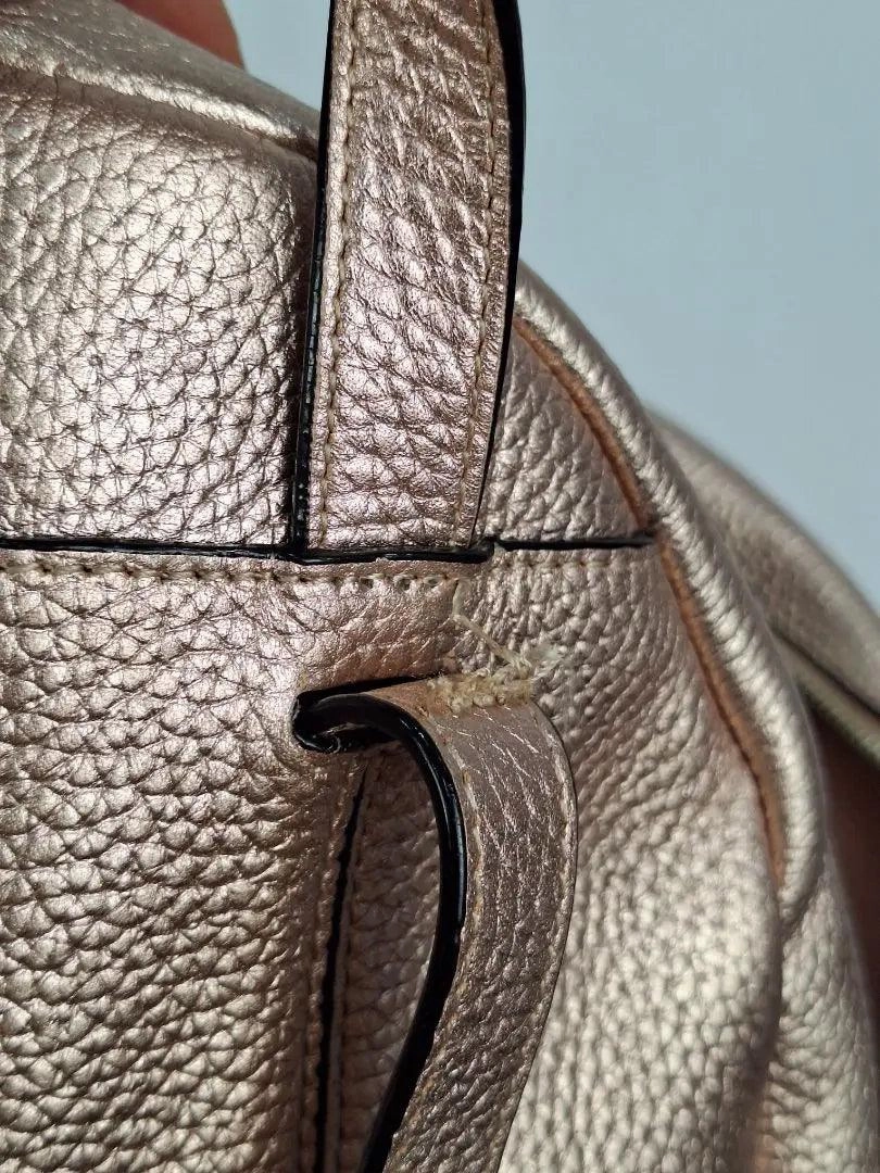Oroton Pebble Leather Rose Gold Backpack
