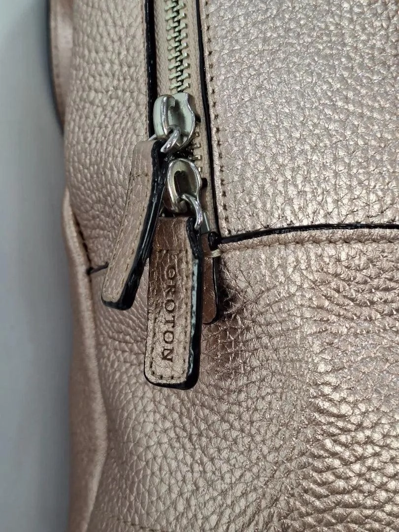Oroton Pebble Leather Rose Gold Backpack