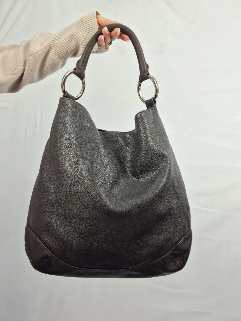 Oroton Soft Brown Leather Hobo Style Bag