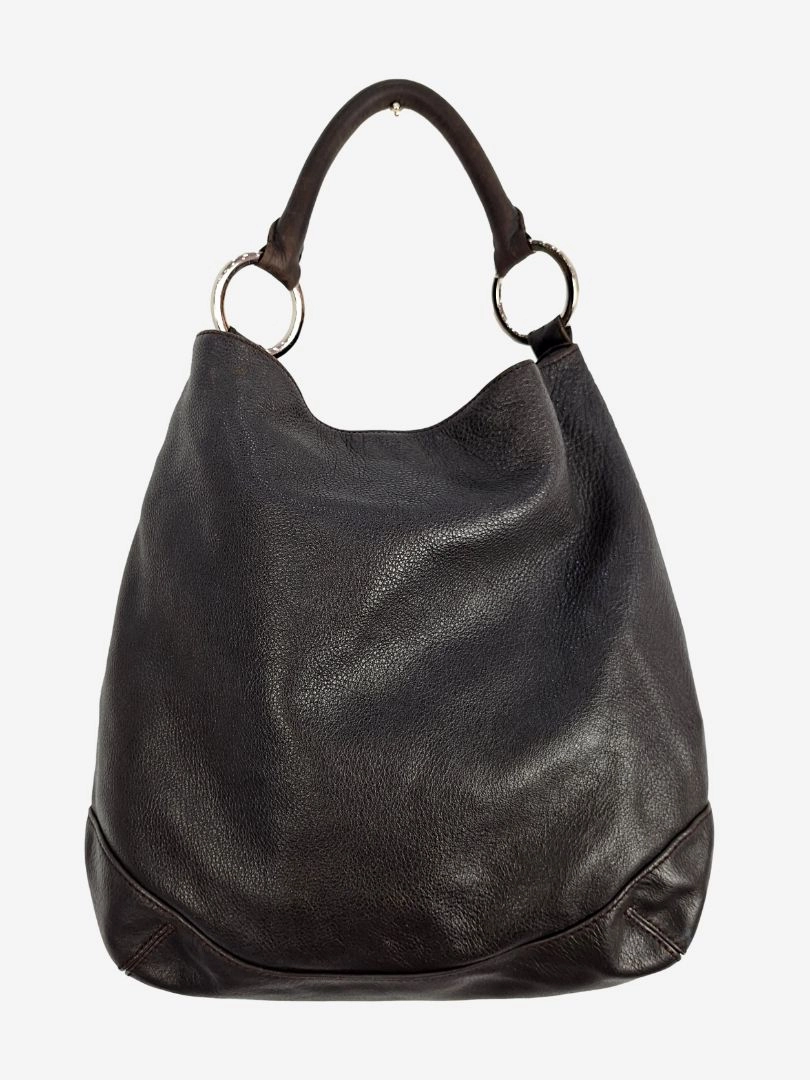 Oroton Soft Brown Leather Hobo Style Bag