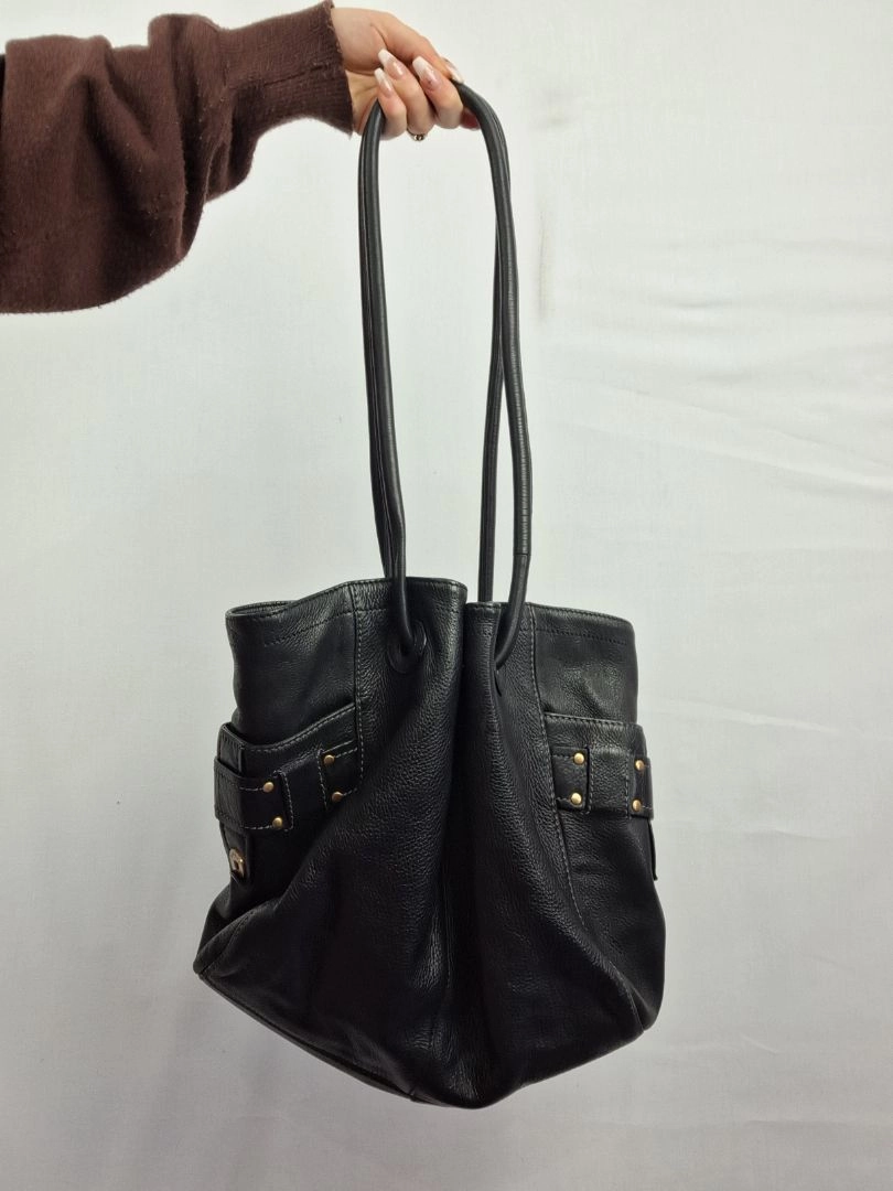 Oroton Soft Pebble Leather Eyelet Bag