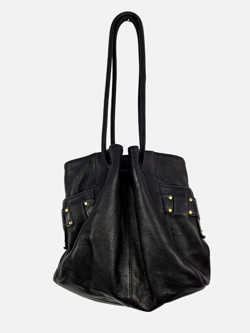 Oroton Soft Pebble Leather Eyelet Bag