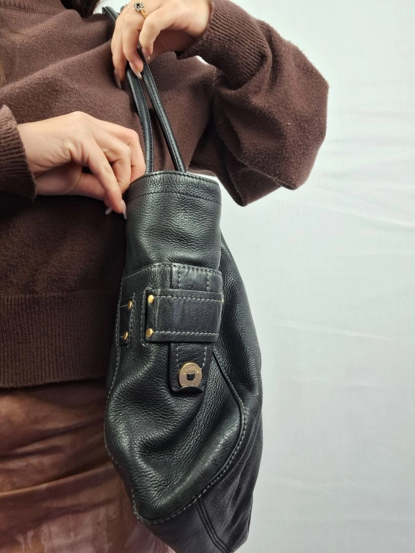 Oroton Soft Pebble Leather Eyelet Bag