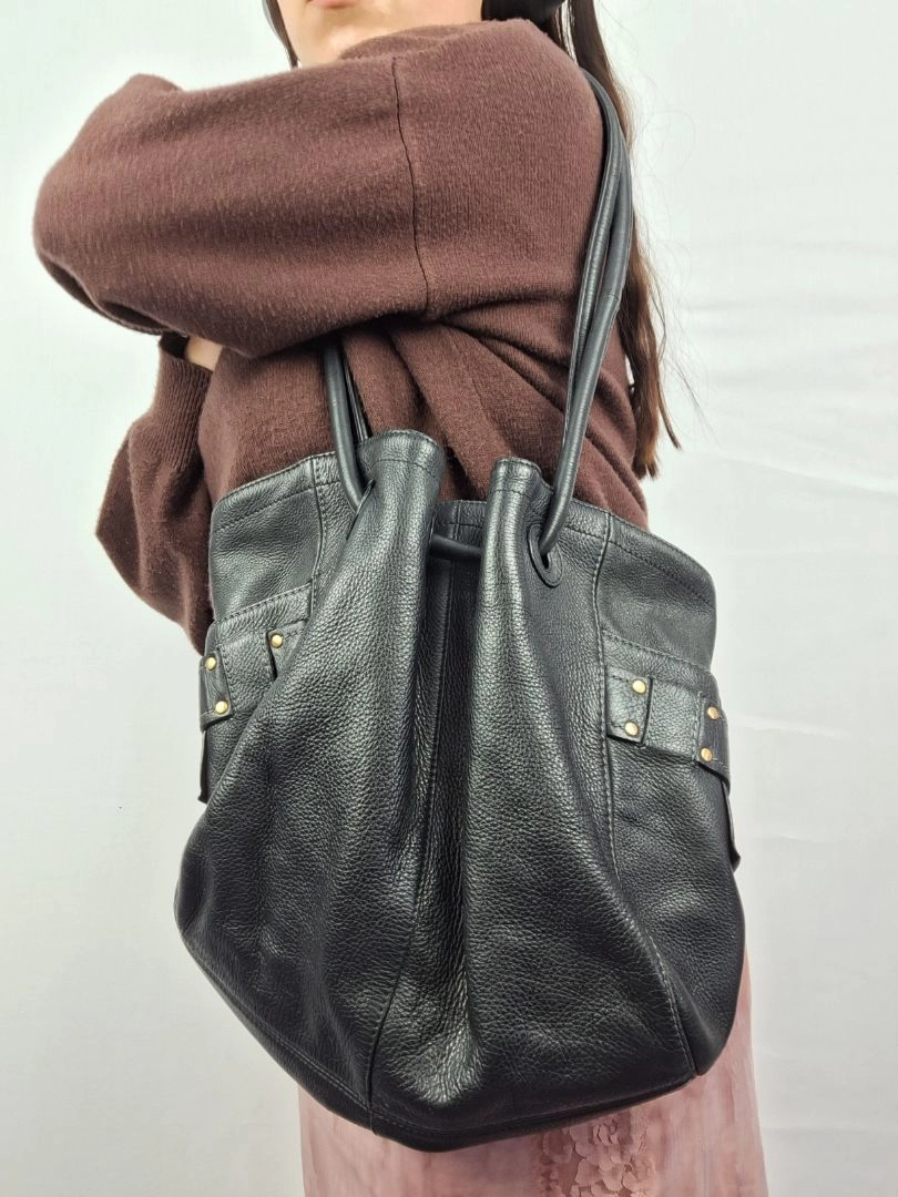 Oroton Soft Pebble Leather Eyelet Bag