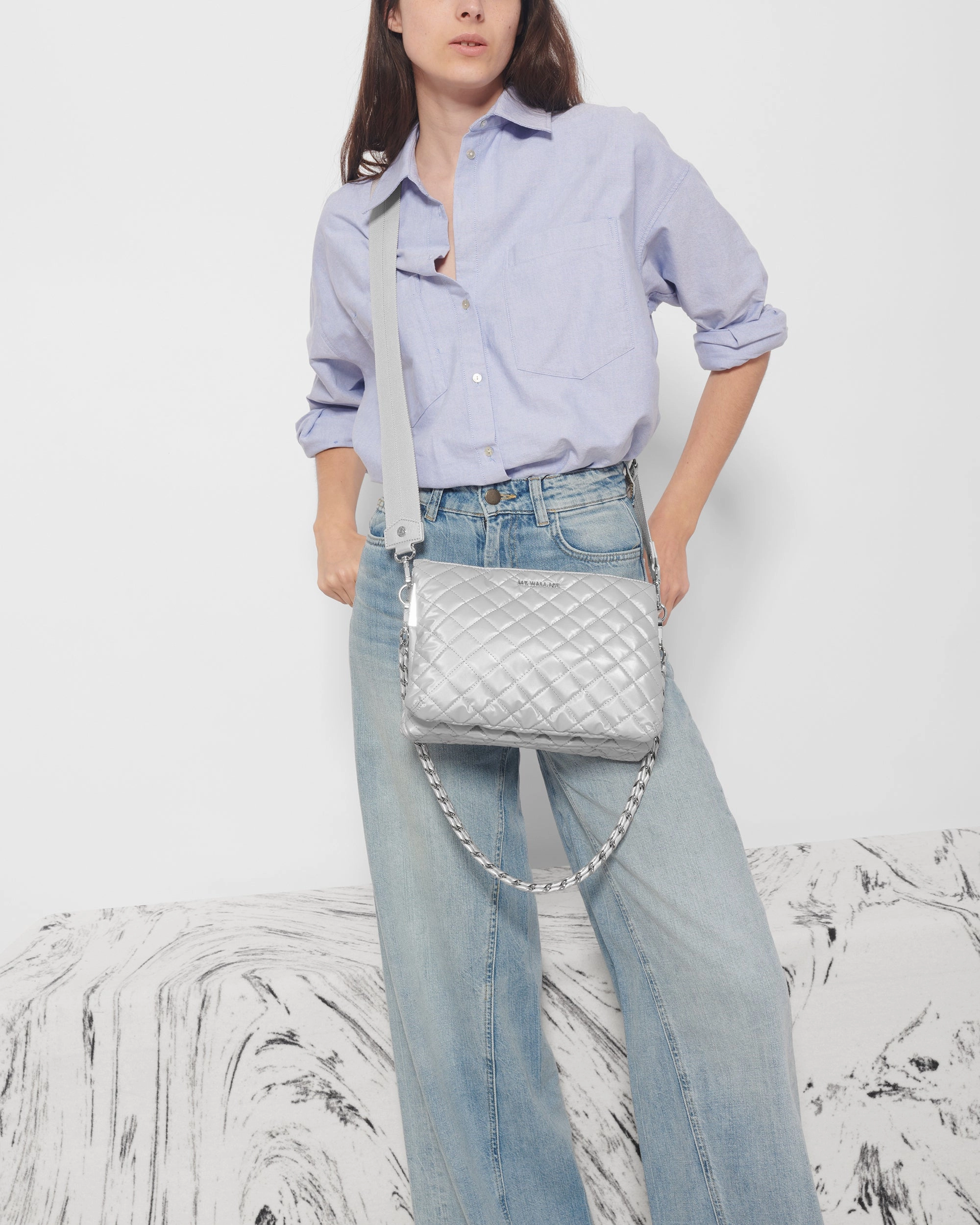 Oyster Metallic Large Crosby Pippa