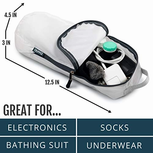 Packing Cubes Travel Organizer- Compression Packing Cubes for Carryon Luggage (White and Green, 6