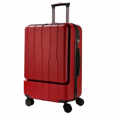 Pc   Abs Business Rolling Luggage Front Open Computer Bag Male Boarding Chassis Women'S Suitcase 24