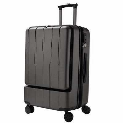 Pc   Abs Business Rolling Luggage Front Open Computer Bag Male Boarding Chassis Women'S Suitcase 24
