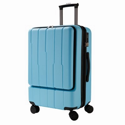 Pc   Abs Business Rolling Luggage Front Open Computer Bag Male Boarding Chassis Women'S Suitcase 24