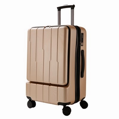 Pc   Abs Business Rolling Luggage Front Open Computer Bag Male Boarding Chassis Women'S Suitcase 24