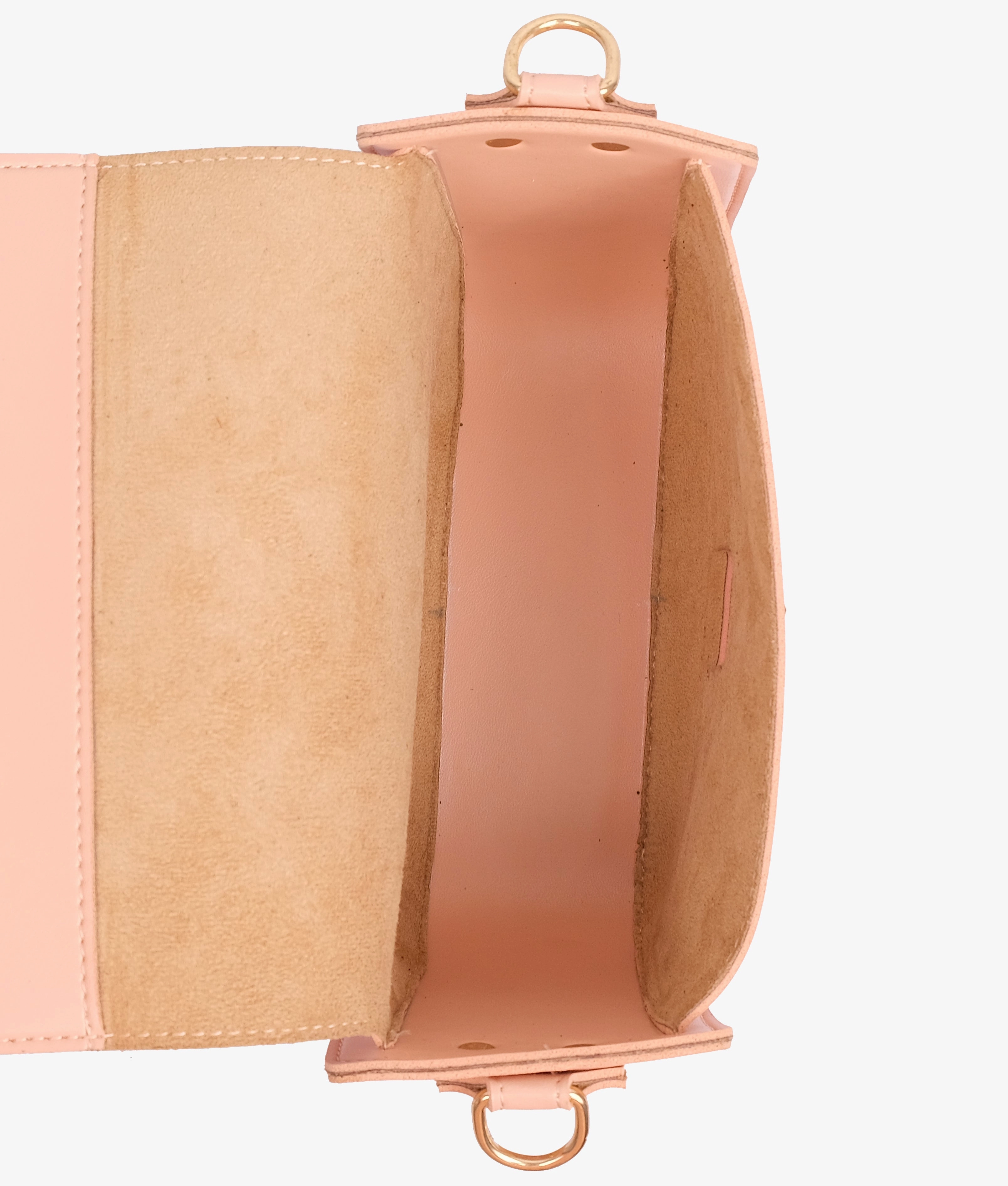 Peach saddle bag with twist lock