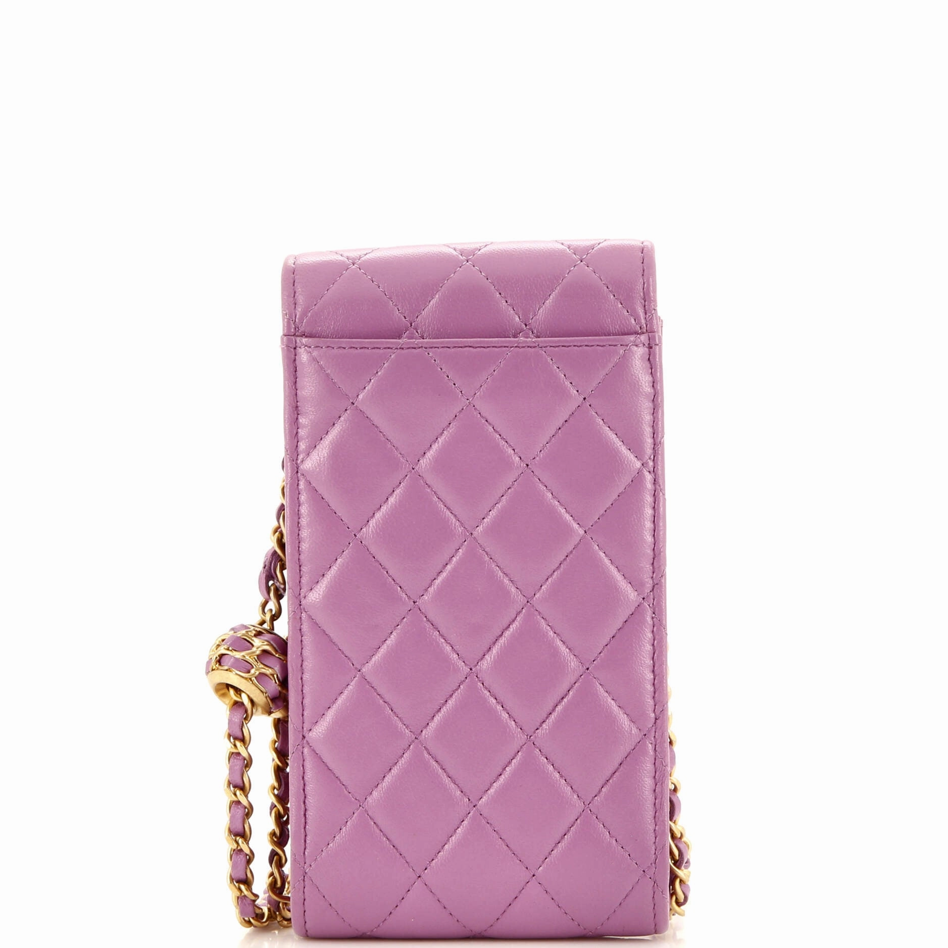 Pearl Crush Phone Holder Crossbody Bag Quilted Lambskin