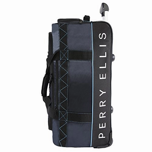 Perry Ellis Men'S Extra Large 35" Rolling A335 Duffel Bag, Navy/Blue, One Size
