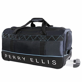 Perry Ellis Men'S Extra Large 35" Rolling A335 Duffel Bag, Navy/Blue, One Size