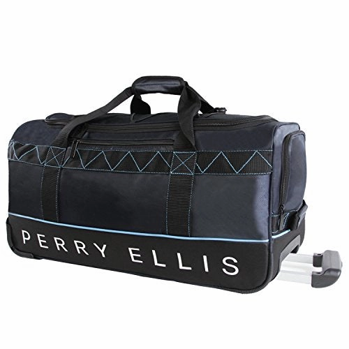 Perry Ellis Men'S Extra Large 35" Rolling A335 Duffel Bag, Navy/Blue, One Size
