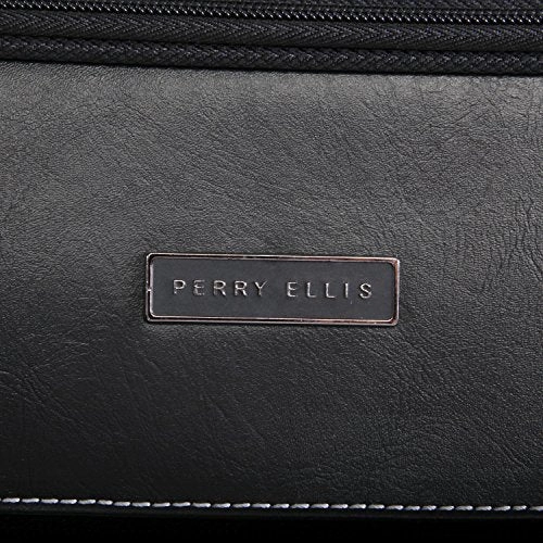 Perry Ellis Men'S Tribute Carry On/Check In Spinner Luggage Set, Black