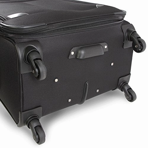 Perry Ellis Men'S Tribute Carry On/Check In Spinner Luggage Set, Black