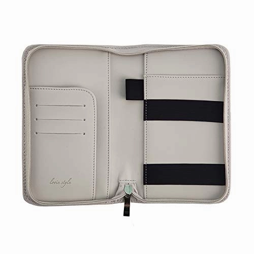 Phone Charging Passport Holder -Multiple Variations with Upgraded Power Bank- RFID Blocking - Travel Wallet Compatible with All Phones - Travel Accessories (Cool Gray)