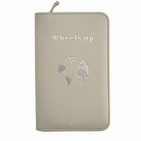 Phone Charging Passport Holder -Multiple Variations with Upgraded Power Bank- RFID Blocking - Travel Wallet Compatible with All Phones - Travel Accessories (Cool Gray)