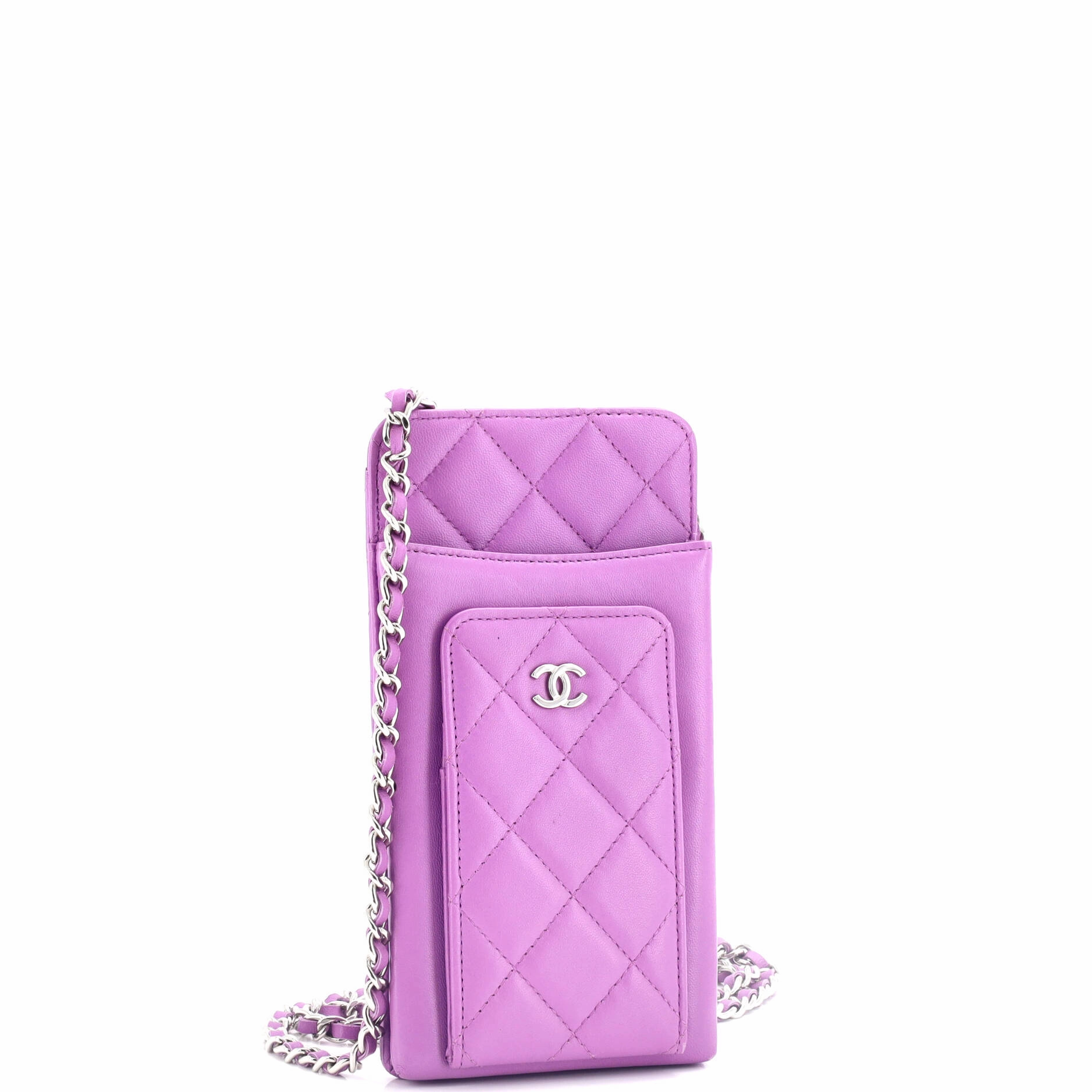 Phone Holder Crossbody Bag Quilted Lambskin