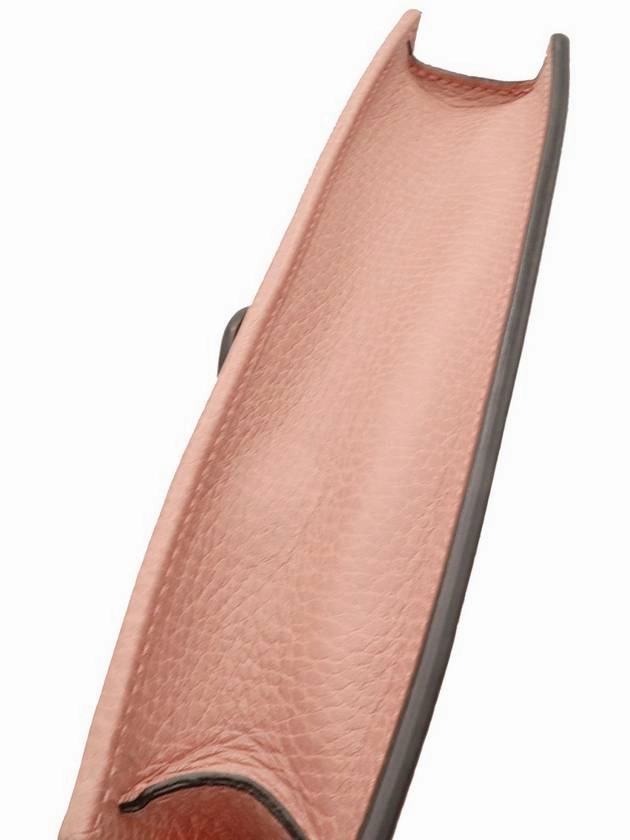 Pink leather interlocking GG chain mini clutch crossbody bag