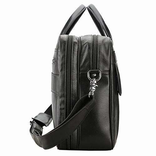 Polare Men'S Real Leather 17'' Briefcase Shoulder Messenger Business Bag