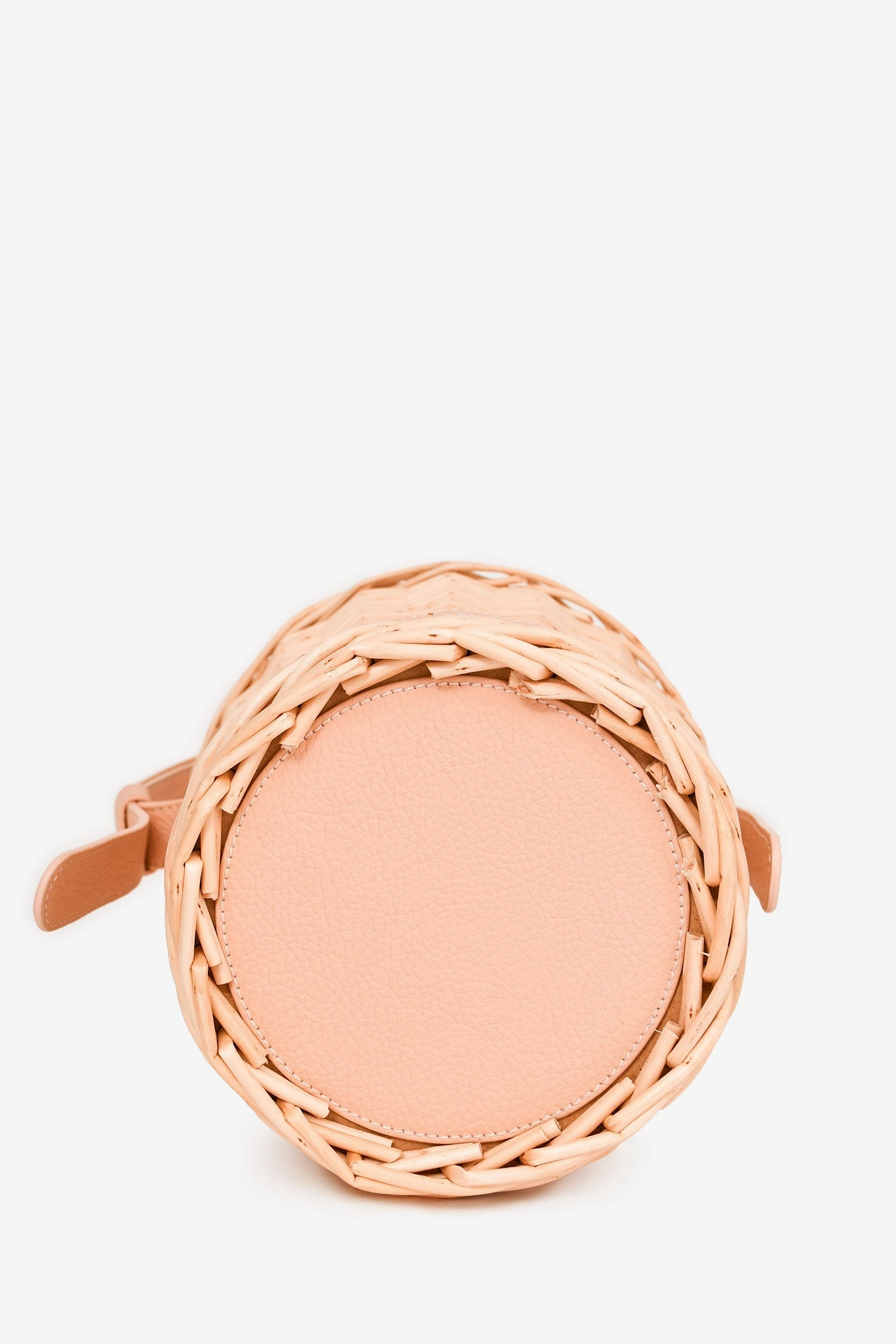 Polene Beige Wicker/Leather Basket Bag