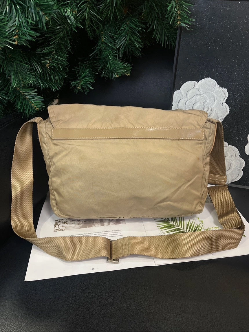 Prada Beige Postman Crossbody Bag