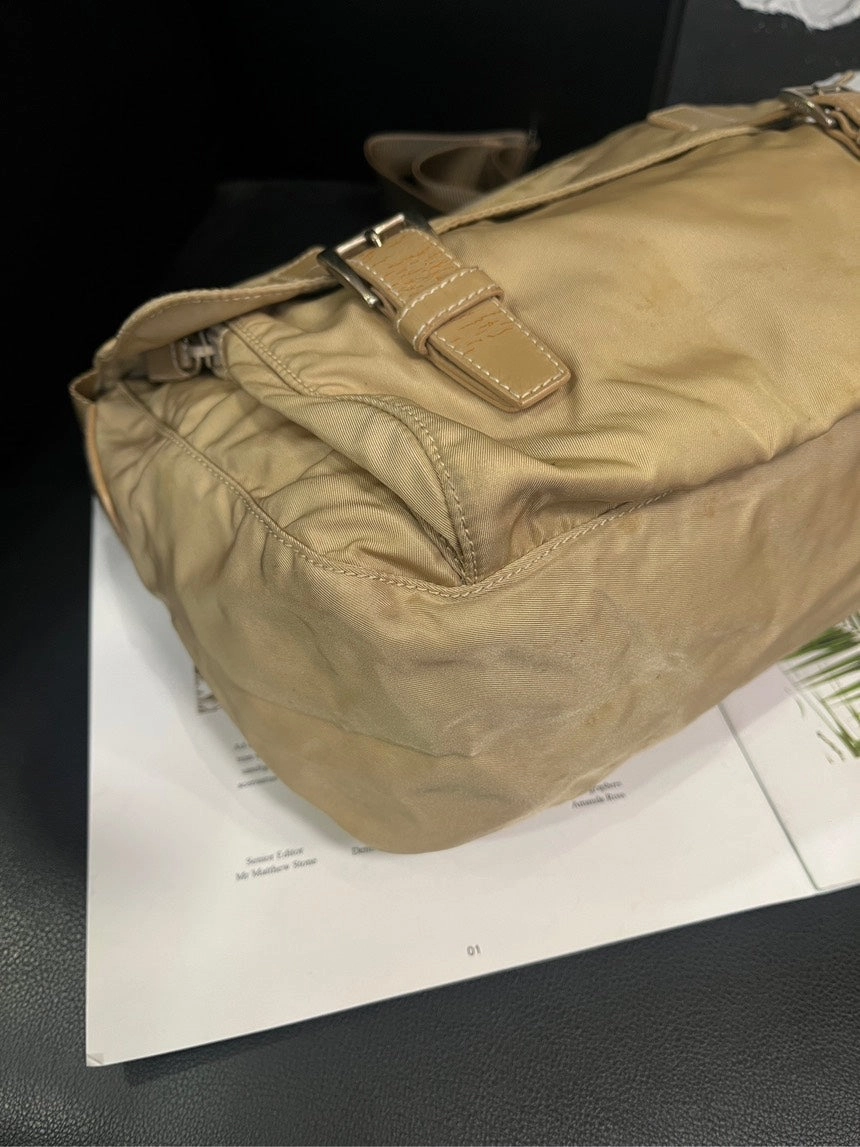 Prada Beige Postman Crossbody Bag