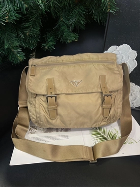 Prada Beige Postman Crossbody Bag