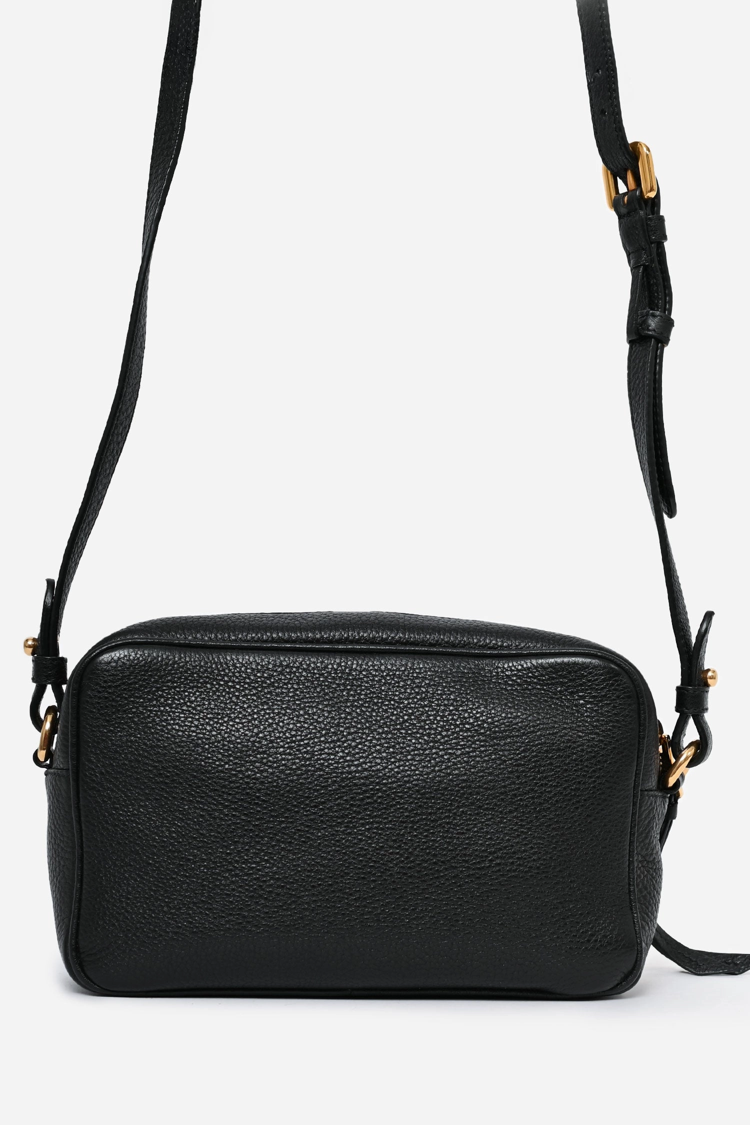 Prada Black Leather Camera Crossbody with Extra Canvas Strap