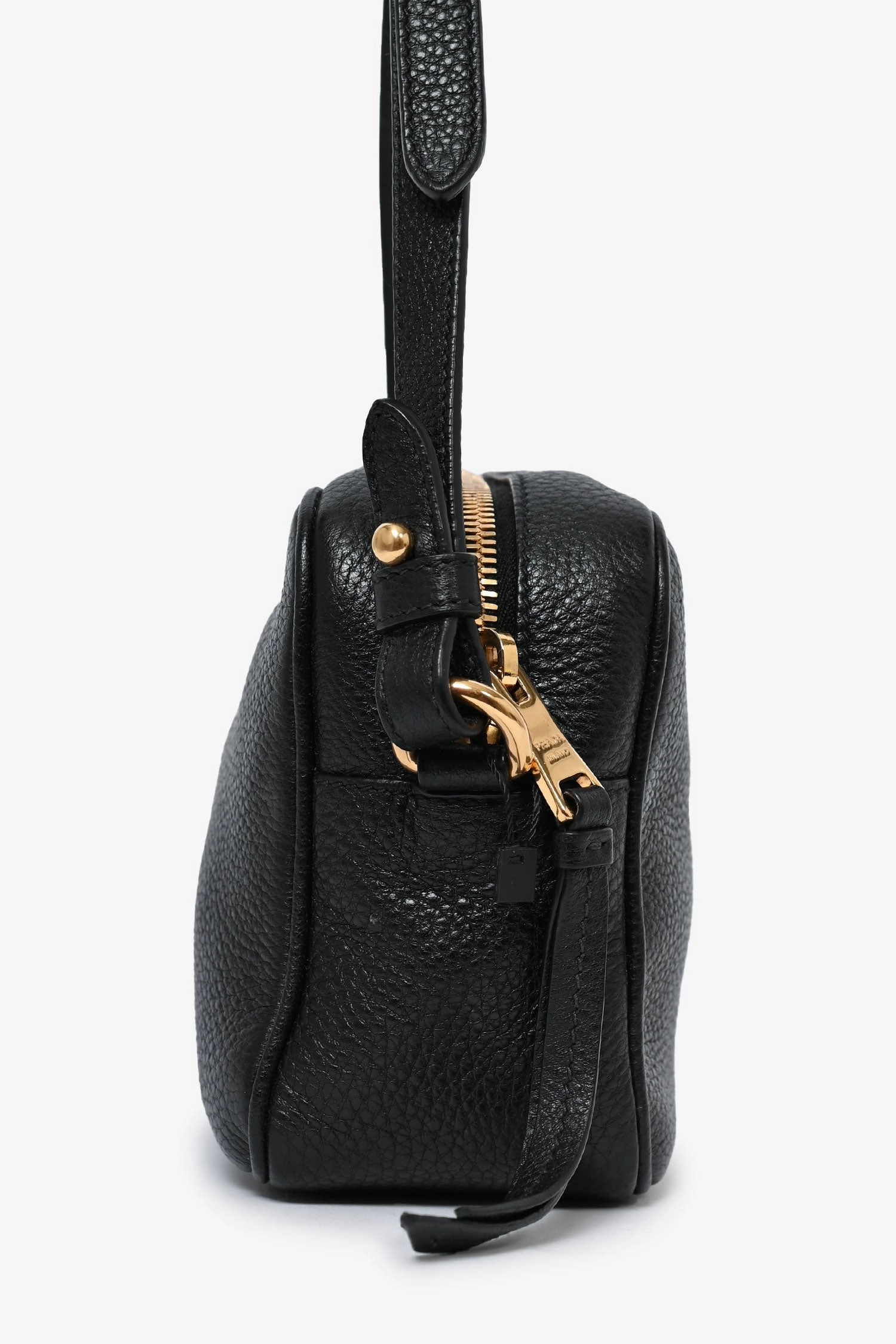 Prada Black Leather Camera Crossbody with Extra Canvas Strap