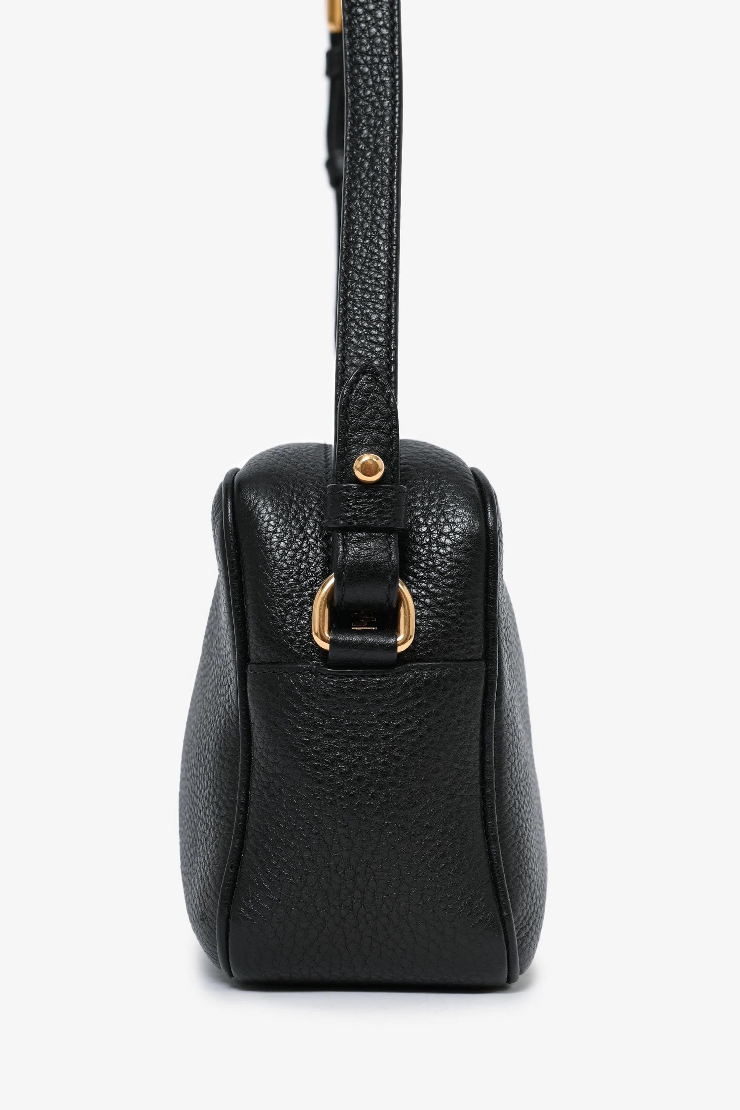 Prada Black Leather Camera Crossbody with Extra Canvas Strap