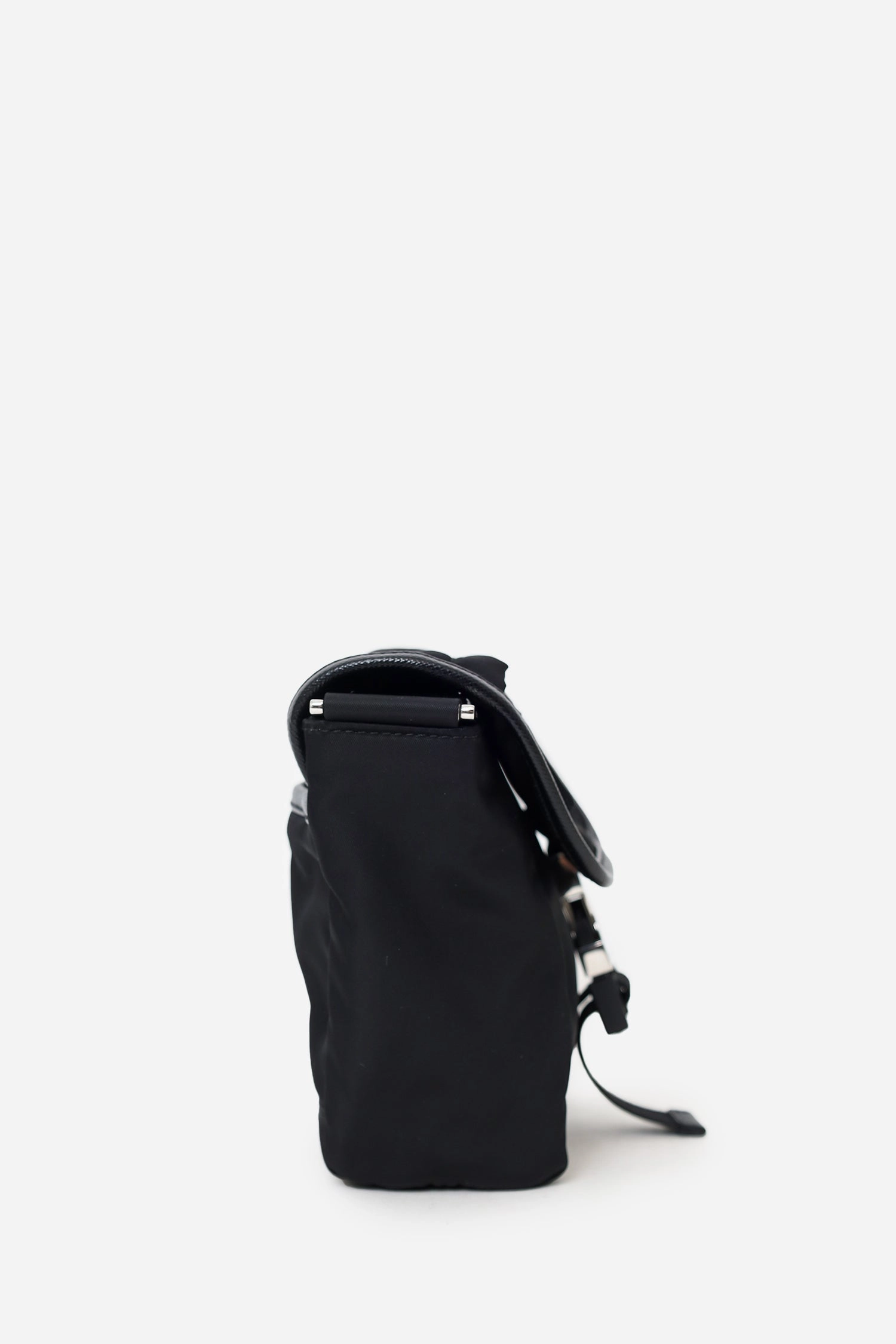 Prada Black Re-Nylon and Saffiano Leather Small Shoulder Bag