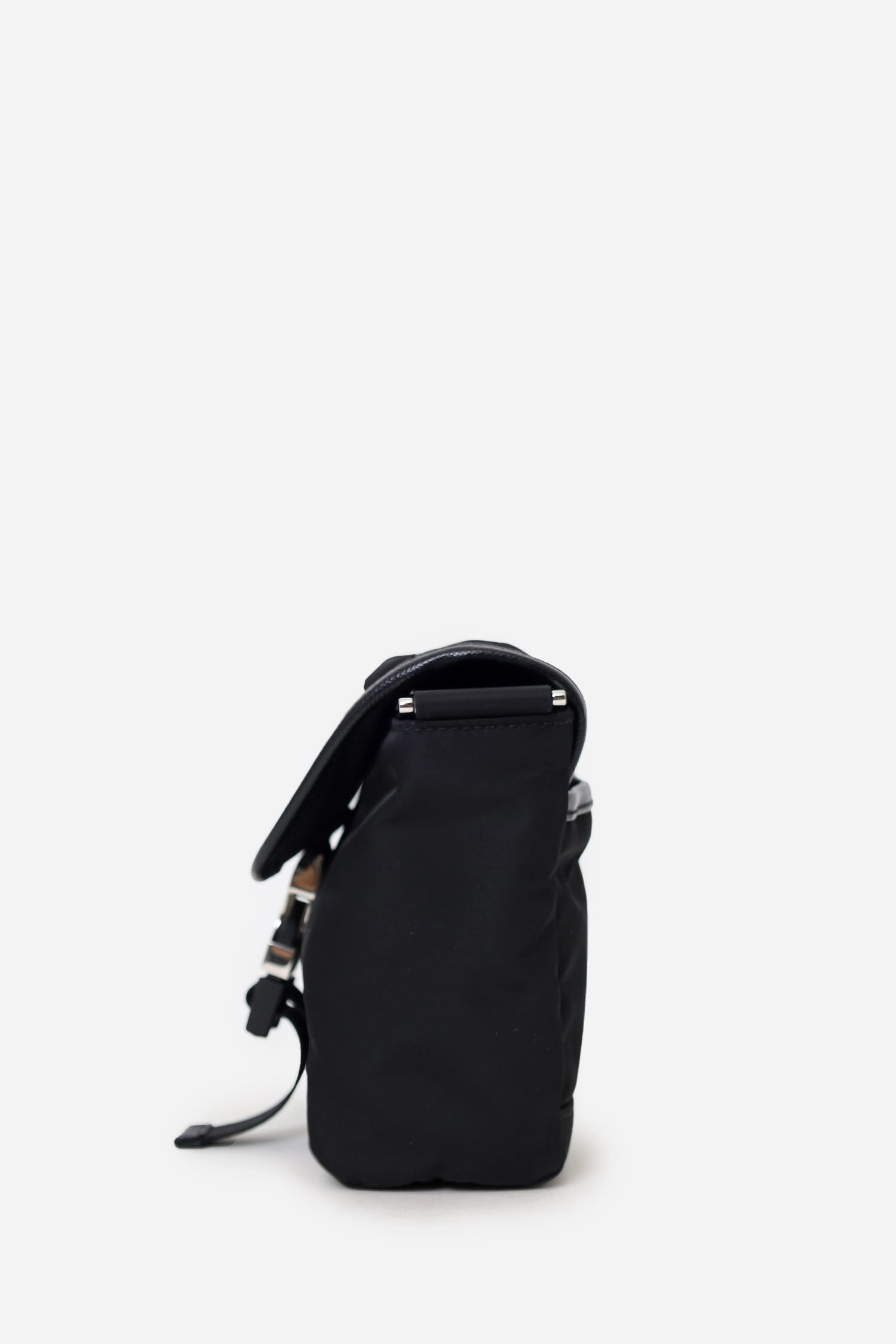 Prada Black Re-Nylon and Saffiano Leather Small Shoulder Bag