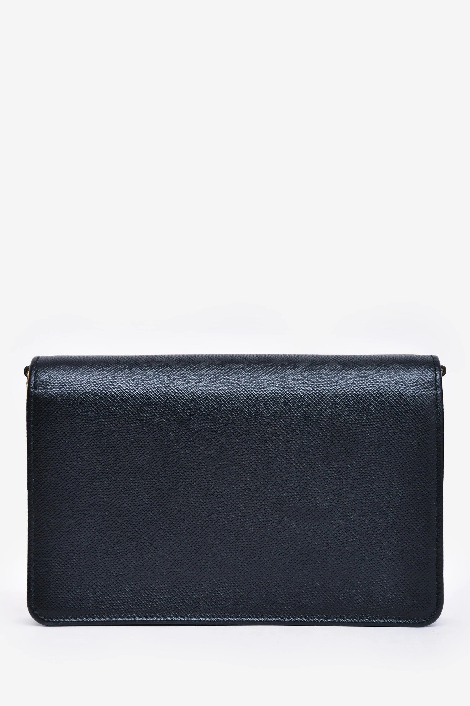Prada Black Saffiano Leather Wallet on Chain