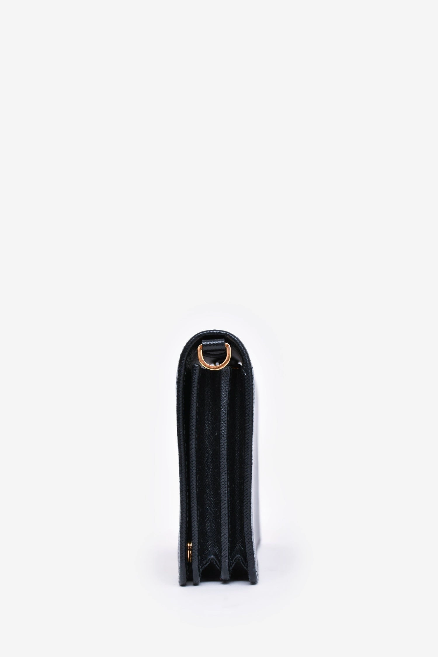 Prada Black Saffiano Leather Wallet on Chain