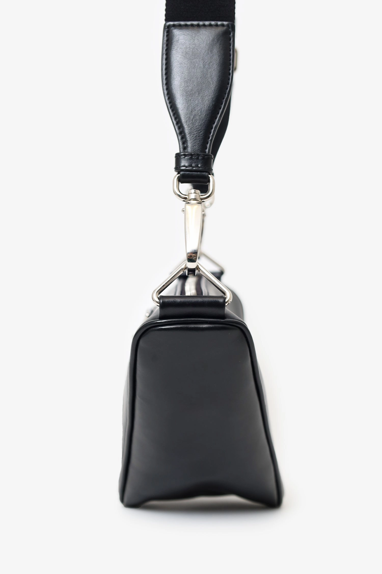 Prada Black Softy Calfskin Triangle Shoulder Bag