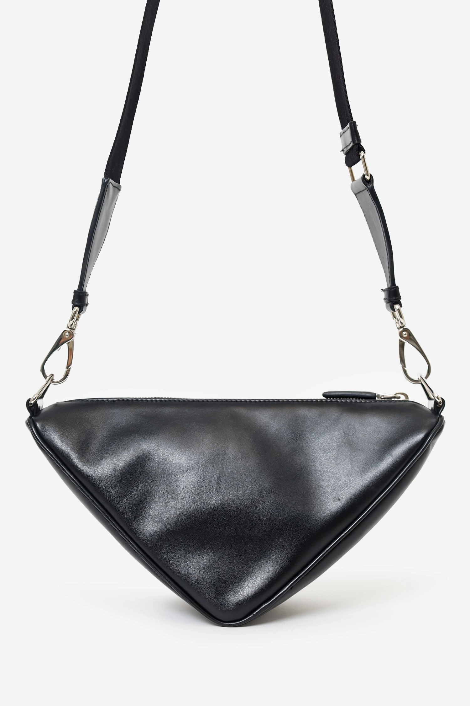 Prada Black Softy Calfskin Triangle Shoulder Bag