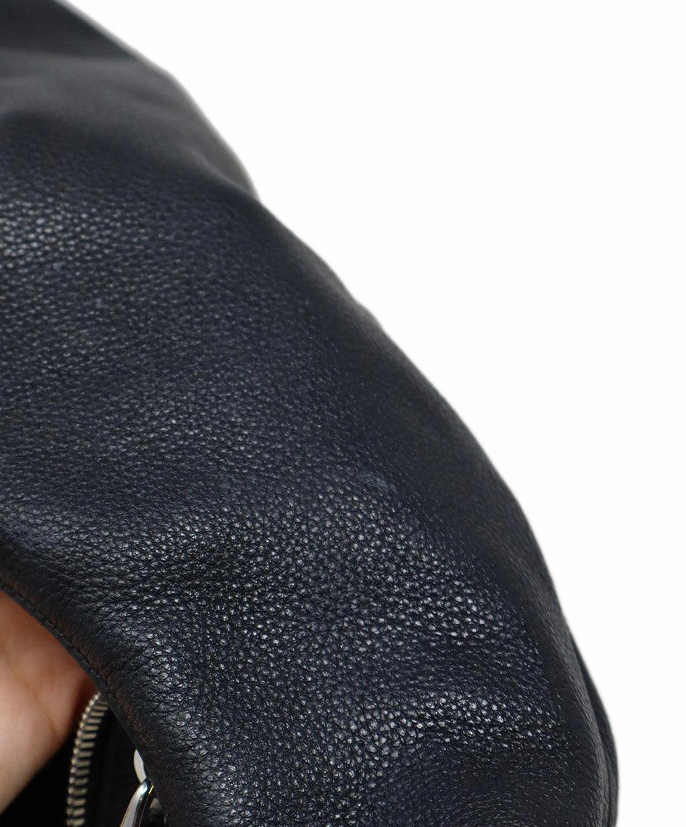 Prada Black Vitello Daino Hobo Bag
