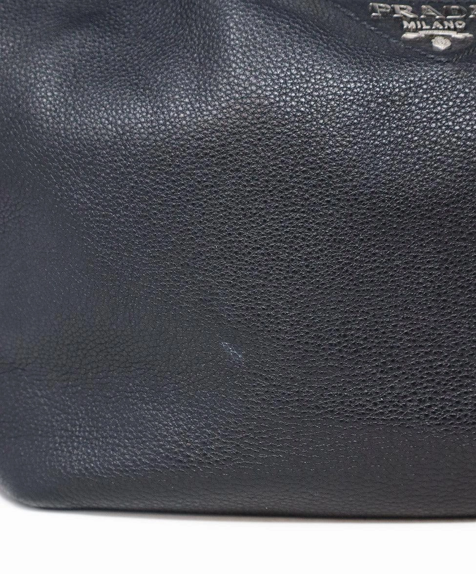 Prada Black Vitello Daino Hobo Bag